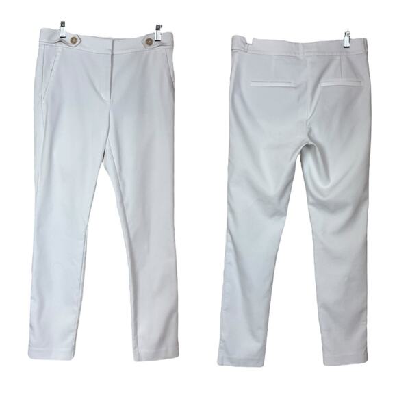 LOFT Skinny Ankle Pants High Rise Flat Front Slim Fit Solid White Women’s Size 4 - Picture 6 of 6